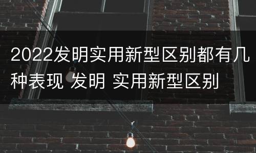 2022发明实用新型区别都有几种表现 发明 实用新型区别