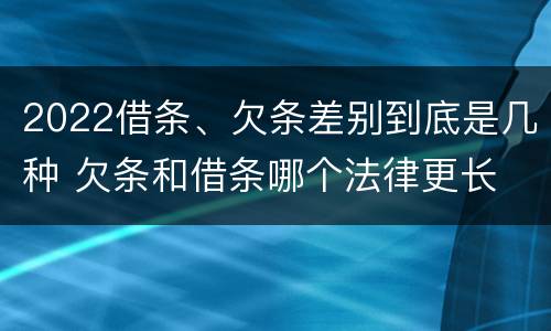 2022借条、欠条差别到底是几种 欠条和借条哪个法律更长