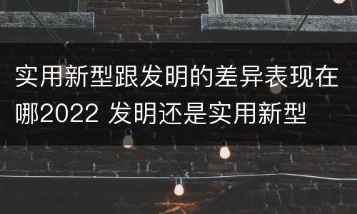 实用新型跟发明的差异表现在哪2022 发明还是实用新型