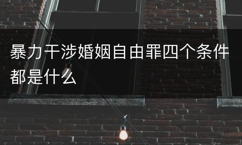 暴力干涉婚姻自由罪四个条件都是什么