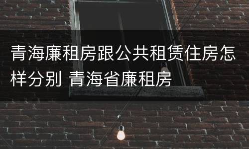 青海廉租房跟公共租赁住房怎样分别 青海省廉租房