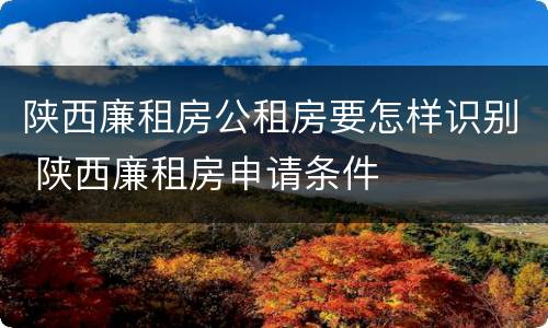 陕西廉租房公租房要怎样识别 陕西廉租房申请条件