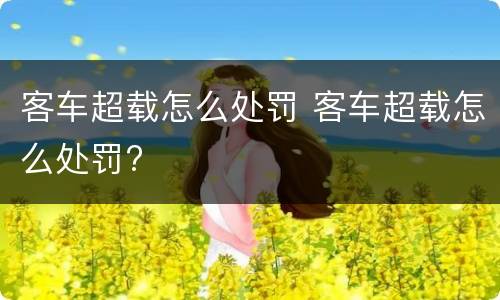 客车超载怎么处罚 客车超载怎么处罚?