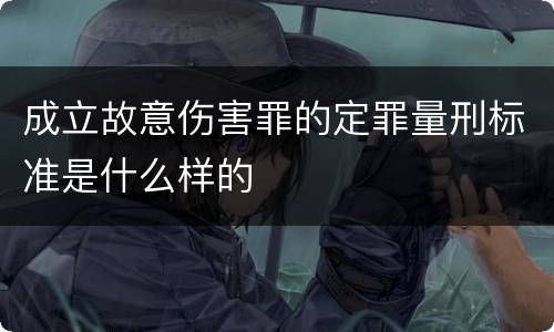 成立故意伤害罪的定罪量刑标准是什么样的