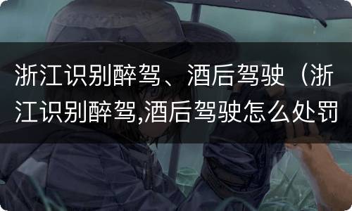 浙江识别醉驾、酒后驾驶（浙江识别醉驾,酒后驾驶怎么处罚）