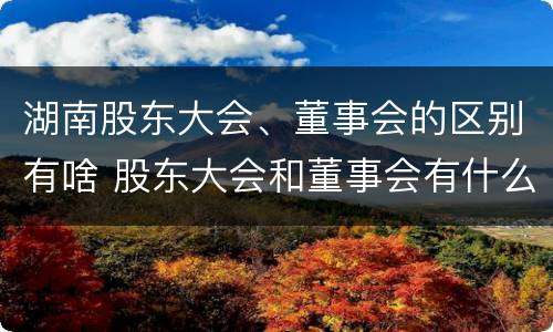 湖南股东大会、董事会的区别有啥 股东大会和董事会有什么区别