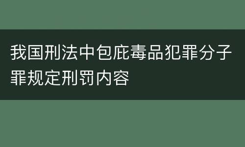 我国刑法中包庇毒品犯罪分子罪规定刑罚内容