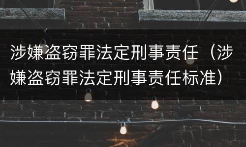 涉嫌盗窃罪法定刑事责任（涉嫌盗窃罪法定刑事责任标准）