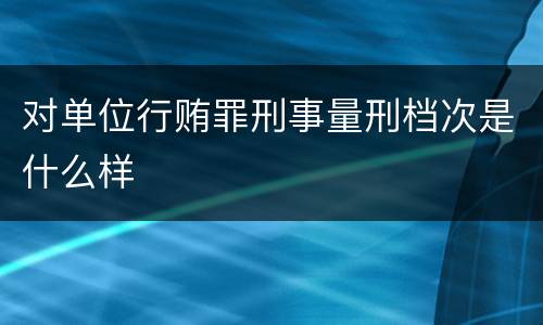 对单位行贿罪刑事量刑档次是什么样