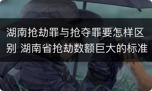 湖南抢劫罪与抢夺罪要怎样区别 湖南省抢劫数额巨大的标准