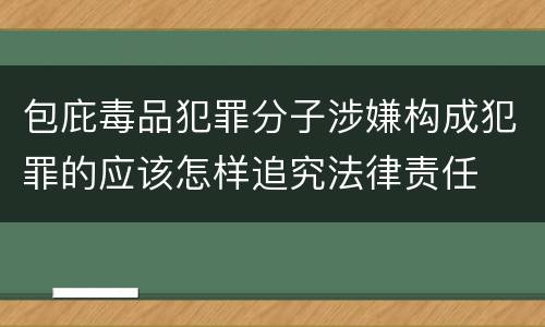 包庇毒品犯罪分子涉嫌构成犯罪的应该怎样追究法律责任