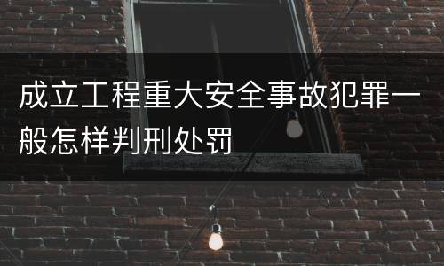成立工程重大安全事故犯罪一般怎样判刑处罚