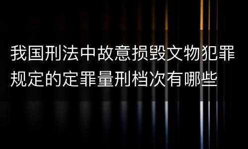我国刑法中故意损毁文物犯罪规定的定罪量刑档次有哪些