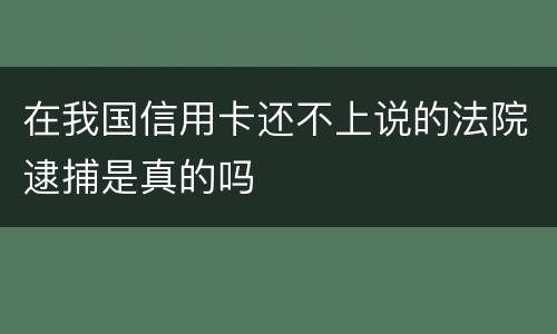 在我国信用卡还不上说的法院逮捕是真的吗