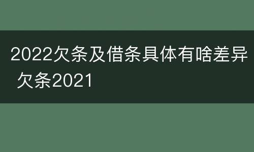 2022欠条及借条具体有啥差异 欠条2021