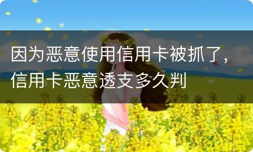 因为恶意使用信用卡被抓了，信用卡恶意透支多久判