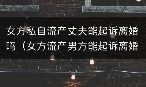 女方私自流产丈夫能起诉离婚吗（女方流产男方能起诉离婚吗）