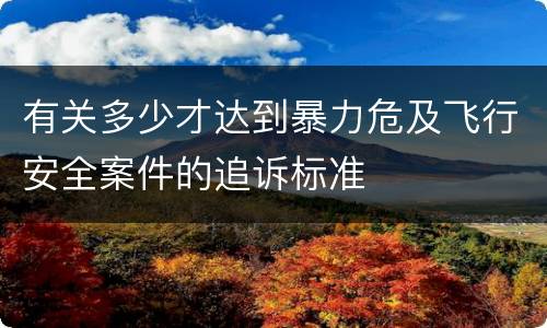 有关多少才达到暴力危及飞行安全案件的追诉标准