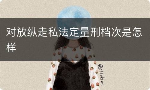 对放纵走私法定量刑档次是怎样