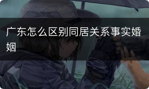 广东怎么区别同居关系事实婚姻