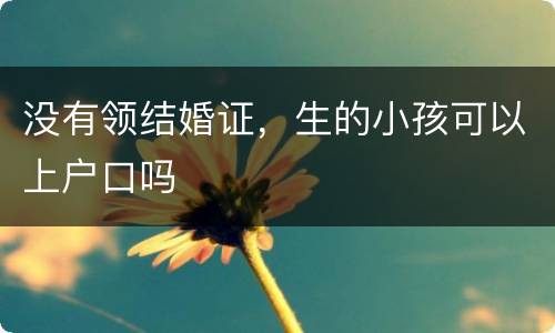没有领结婚证,生的小孩可以上户口吗 没有领结婚证,生的小孩可以上户口吗