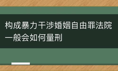 构成暴力干涉婚姻自由罪法院一般会如何量刑