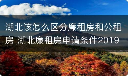 湖北该怎么区分廉租房和公租房 湖北廉租房申请条件2019