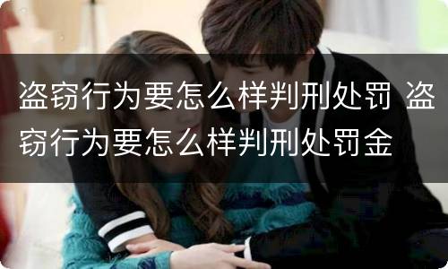盗窃行为要怎么样判刑处罚 盗窃行为要怎么样判刑处罚金