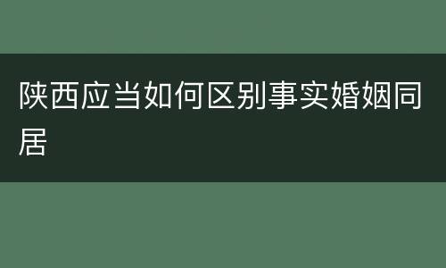 陕西应当如何区别事实婚姻同居