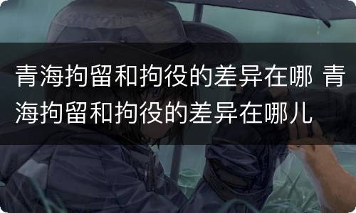 青海拘留和拘役的差异在哪 青海拘留和拘役的差异在哪儿