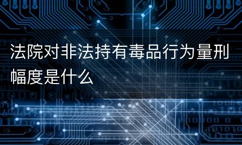 法院对非法持有毒品行为量刑幅度是什么