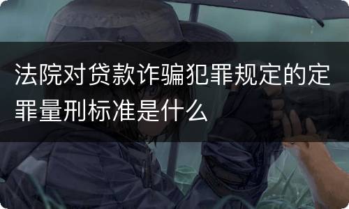 法院对贷款诈骗犯罪规定的定罪量刑标准是什么