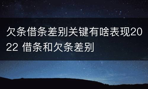欠条借条差别关键有啥表现2022 借条和欠条差别
