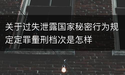 关于过失泄露国家秘密行为规定定罪量刑档次是怎样