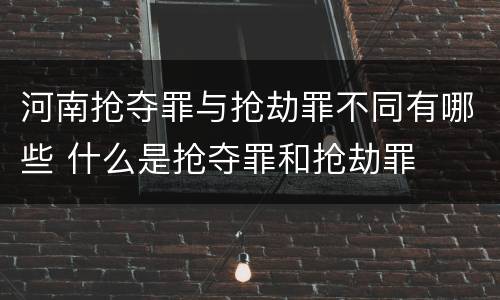 河南抢夺罪与抢劫罪不同有哪些 什么是抢夺罪和抢劫罪