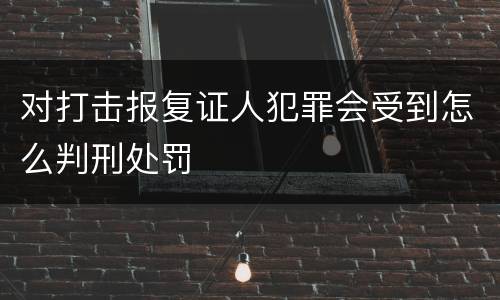 对打击报复证人犯罪会受到怎么判刑处罚