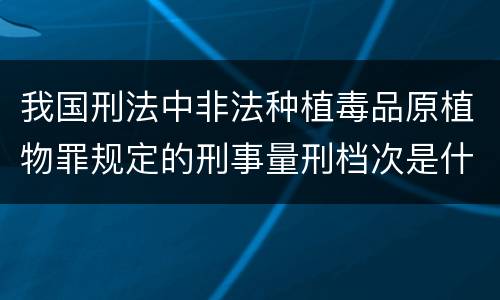 我国刑法中非法种植毒品原植物罪规定的刑事量刑档次是什么