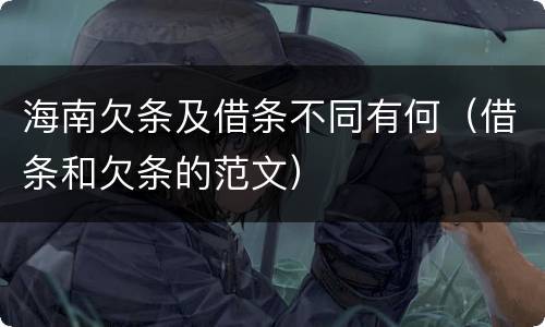海南欠条及借条不同有何（借条和欠条的范文）