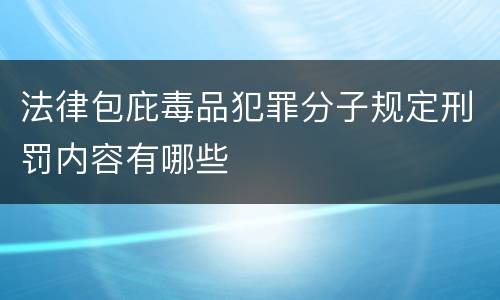 法律包庇毒品犯罪分子规定刑罚内容有哪些