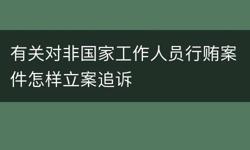 有关对非国家工作人员行贿案件怎样立案追诉