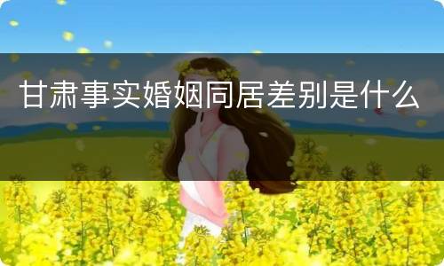 甘肃事实婚姻同居差别是什么