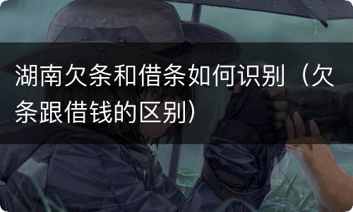 湖南欠条和借条如何识别（欠条跟借钱的区别）