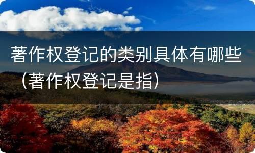 著作权登记的类别具体有哪些（著作权登记是指）