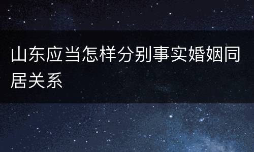 山东应当怎样分别事实婚姻同居关系