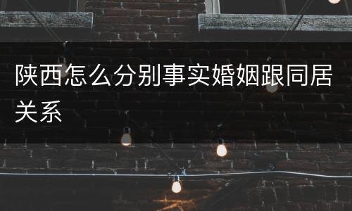 陕西怎么分别事实婚姻跟同居关系