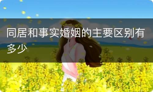 同居和事实婚姻的主要区别有多少 同居和事实婚姻的主要区别有多少