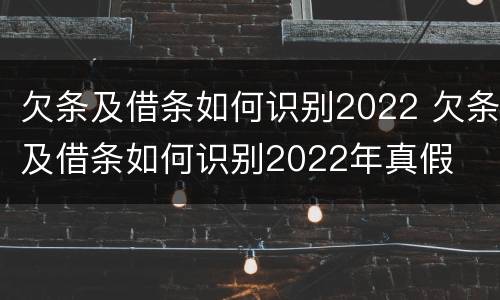 欠条及借条如何识别2022 欠条及借条如何识别2022年真假