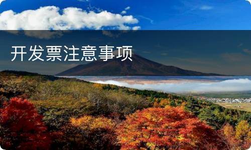 开发票注意事项