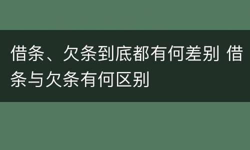 借条、欠条到底都有何差别 借条与欠条有何区别
