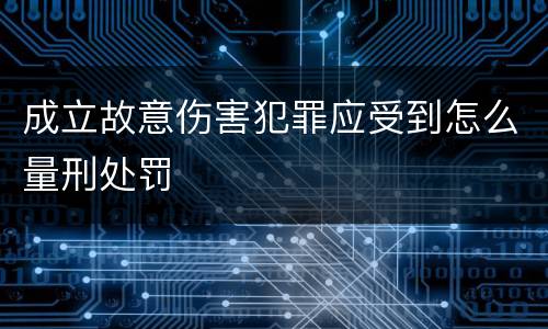 成立故意伤害犯罪应受到怎么量刑处罚